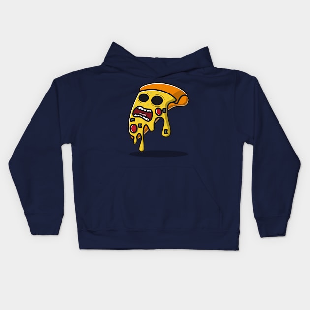 spooky pizza Kids Hoodie by fflat hds